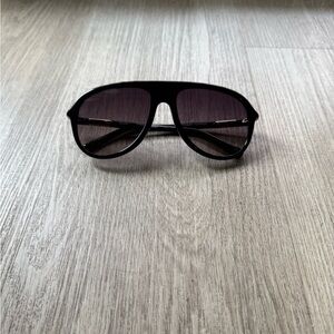 quay australia chart topper black oversized aviator shield sunglasses eyewear